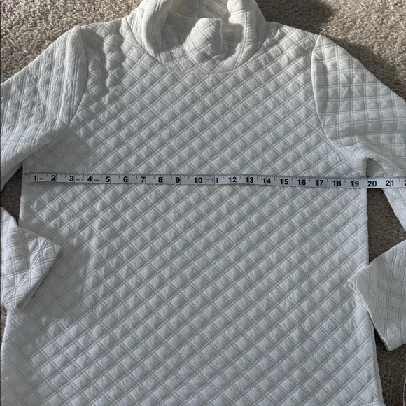 J.Crew Factory Ivory Quilted Pullover - Picture 6 of 7